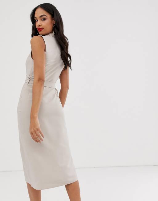 Asos design tux midi dress hotsell