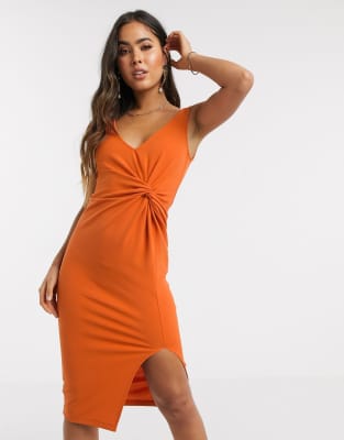 orange scuba dress