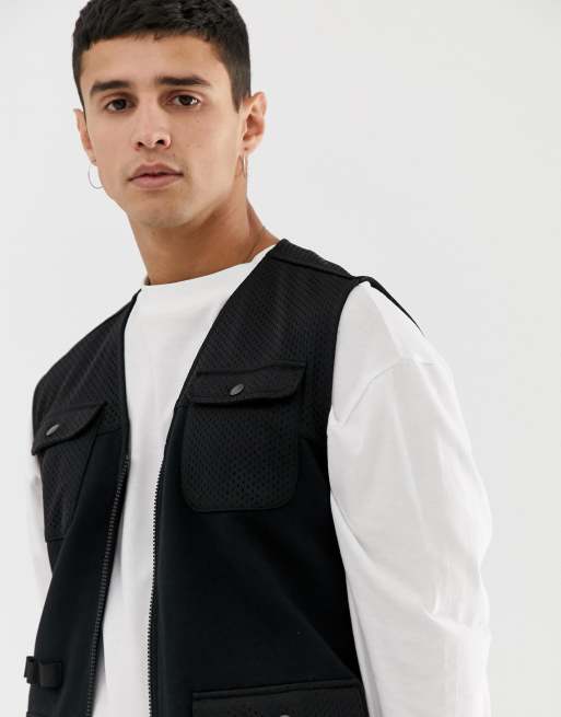 ASOS Utility Gilet With Pockets in Black for Men