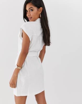 asos white linen dress