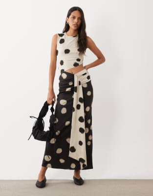 Asos Design Sleeveless With Cut Out And Ruching Maxi Dress In Black