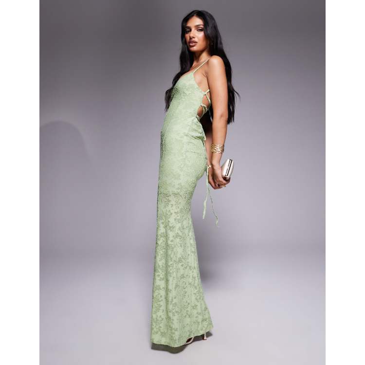 pastel green long dress Zapakasa Women Long Prom Dress Light Green A-Line Evening Dress With  Embroidery