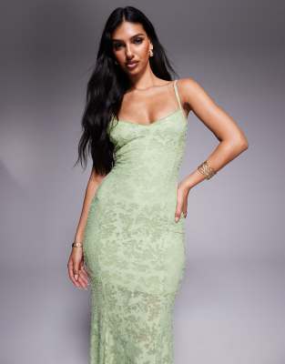 Asos Design Sleeveless With Lace Up Back Maxi Dress