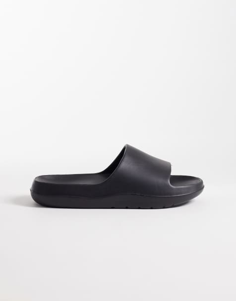 ASOS DESIGN – Slider in Schwarz mit dicker Sohle - view 1