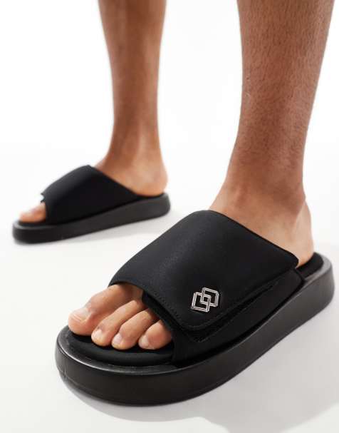 ASOS DESIGN - Slider-sandaler med chunky sål i sort - view 1