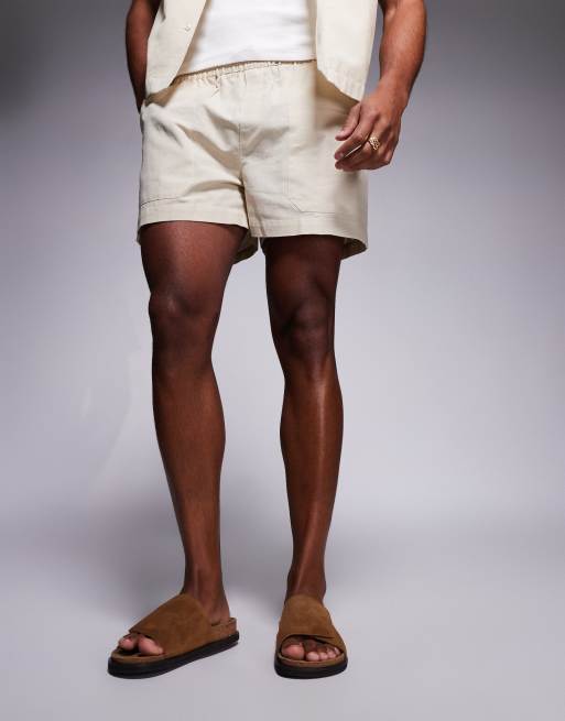ASOS DESIGN slider sandals in tan suede with cork sole, 2 of 4