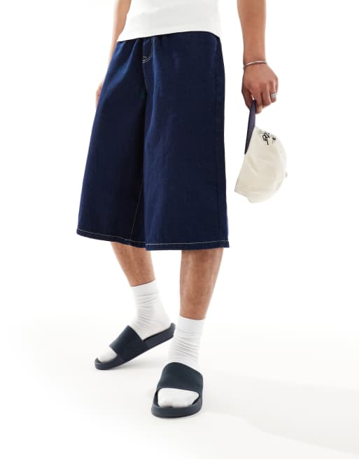 ASOS DESIGN sliders in navy with knitted strap, 2 of 4