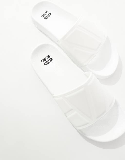 ASOS DESIGN sliders in white, 2 of 4