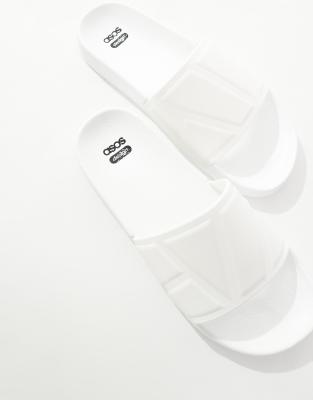 Asos Design Sliders In White In White