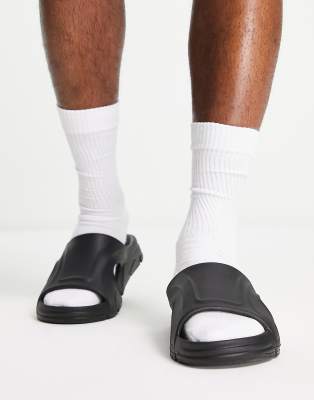 Sliders nere in materiale tecnico con suola spessa-Nero - ASOS DESIGN infradito uomo Nero