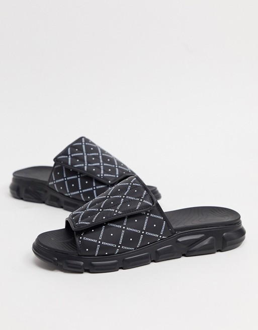ASOS DESIGN sliders with padded strap in black