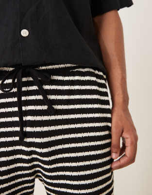 ASOS DESIGN slim 12cm shorts with black and white stripe