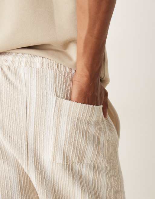 ASOS DESIGN slim 17cm shorts in beige, 3 of 5