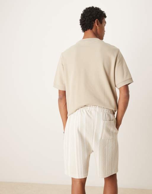 ASOS DESIGN slim 17cm shorts in beige, 4 of 5