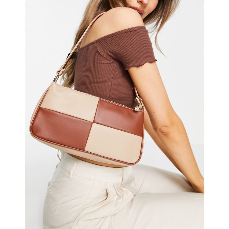 ASOS DESIGN slim 90s shoulder bag in pink