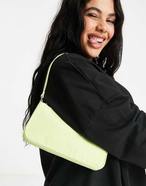 ASOS DESIGN slim 90s shoulder bag in black nylon