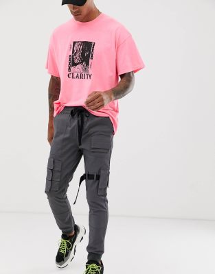 vanquish utility cargo tapered black joggers