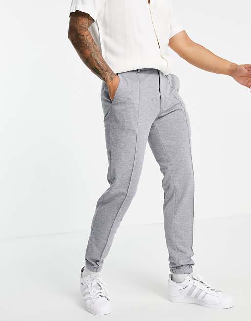ASOS DESIGN slim ankle grazer jersey smart jogger-style pants in blue | ASOS