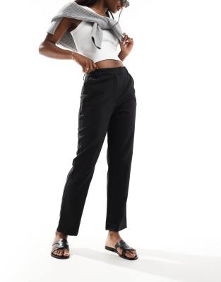 Asos Design Slim Ankle Length Pants In Black