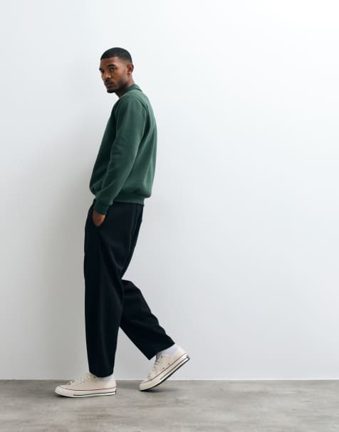 ASOS DESIGN slim balloon trackies in black - view 1