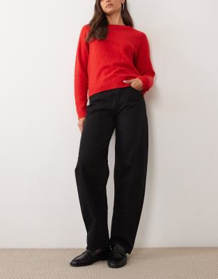 Asos Design Slim Barrel Jean In Red