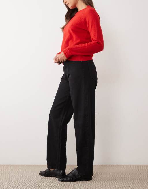ASOS DESIGN slim barrel jean in black, 3 of 5