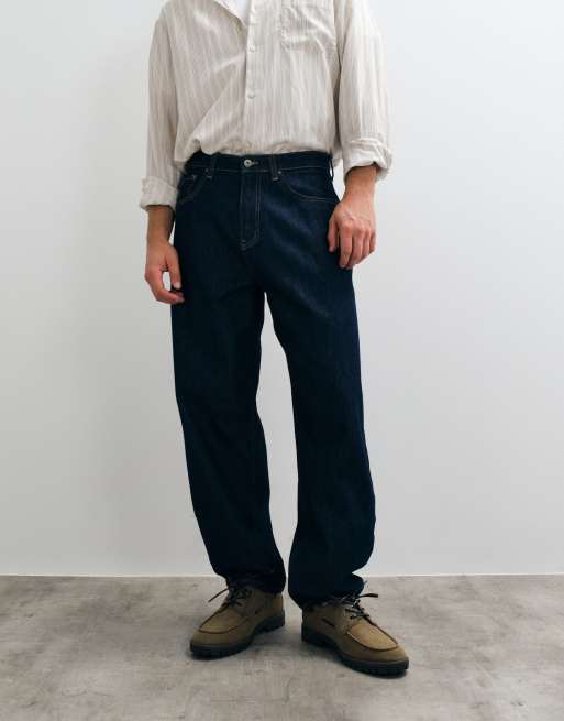 ASOS DESIGN slim barrel jean in indigo, 3 of 5