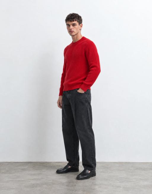ASOS DESIGN slim barrel jeans in black with pleats, 10 of 10