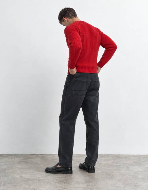ASOS DESIGN slim barrel jeans in black with pleats, 9 of 10
