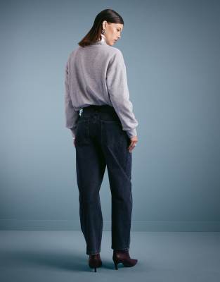 Asos Design Slim Barrel Jeans In Blue