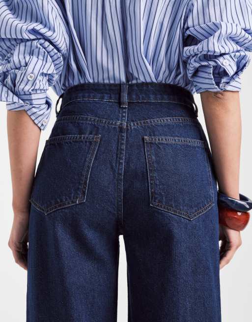 ASOS DESIGN slim barrel jeans in indigo , 4 of 5