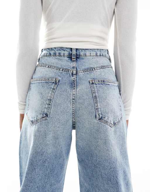 ASOS DESIGN slim barrel jeans in light blue , 4 of 5