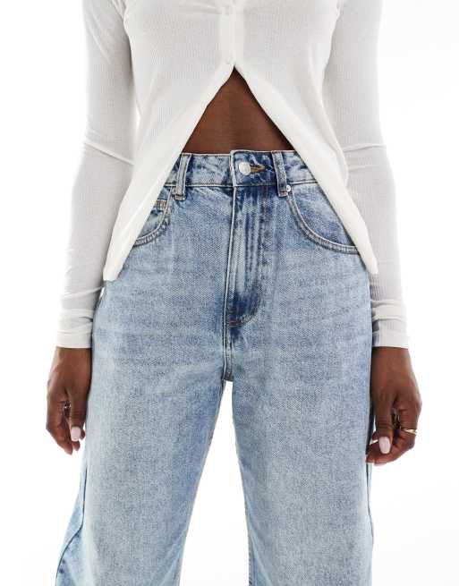 ASOS DESIGN slim barrel jeans in light blue , 5 of 5