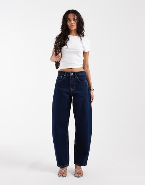 ASOS DESIGN slim barrel jeans in rich rinse wash
