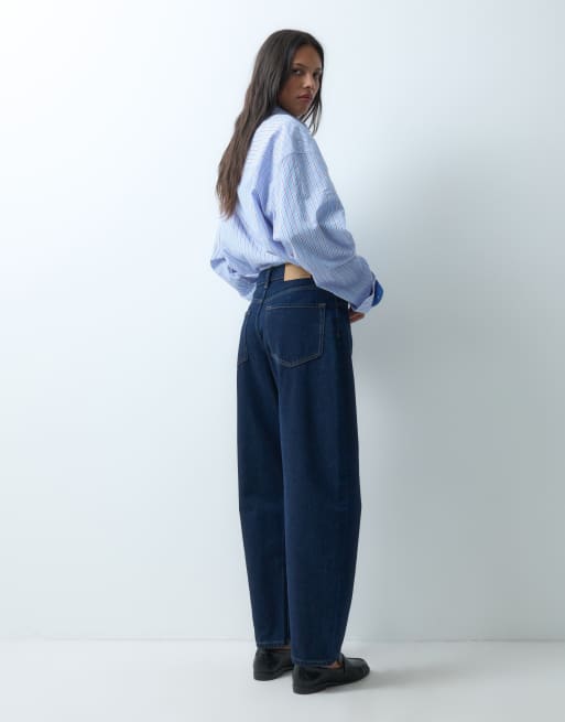 ASOS DESIGN slim barrel jeans in rinse, 2 of 5