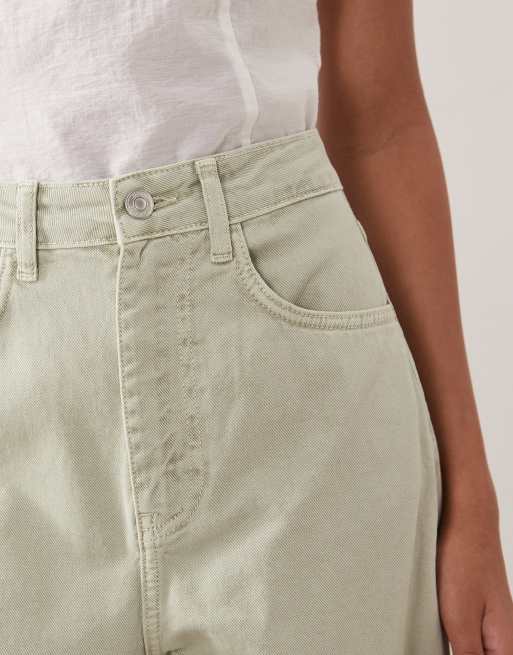 ASOS DESIGN slim barrel jeans in sage, 2 of 5