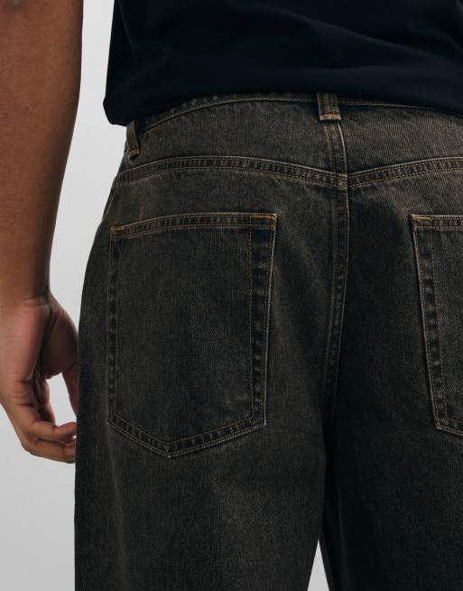 ASOS DESIGN slim barrel jeans in washed brown with tint, 5 of 5
