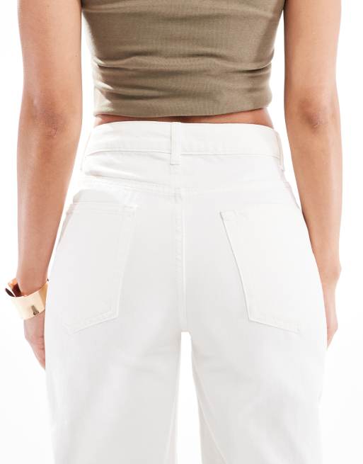 ASOS DESIGN barrel leg jeans in white