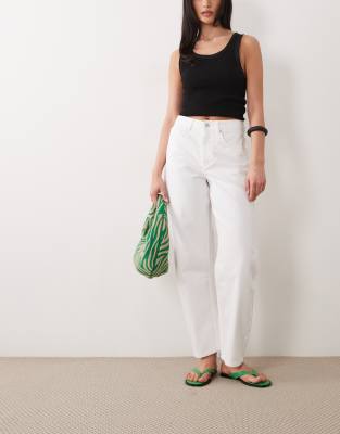 Asos Design Slim Barrel Jeans In White