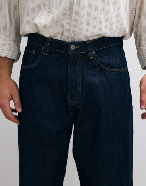 ASOS DESIGN slim barrel jeans w kolorze indygo, 2 z 5