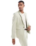 [ASOS DESIGN] ASOS DESIGN slim basketweave suit jacket in green Chest 40 Regular Light green