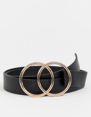 black double ring belt