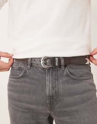 Asos Design Slim Belt In Black