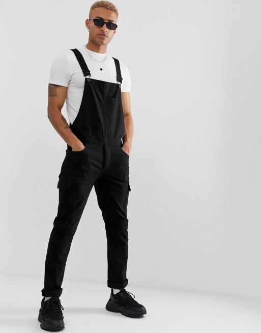 Black cargo sale overalls