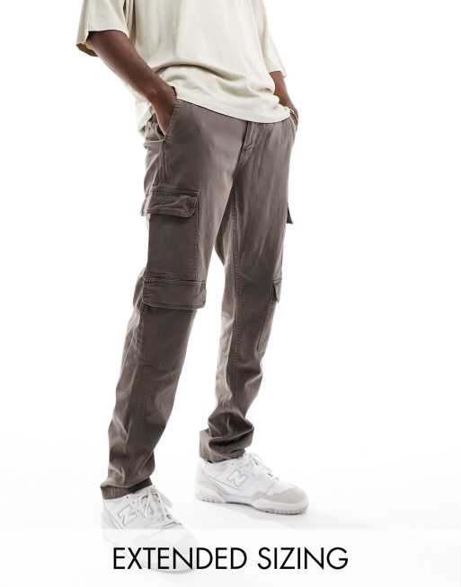 ASOS DESIGN skinny cargo pants in brown