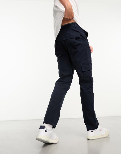 Black intelligence slim fit best sale cargo trousers