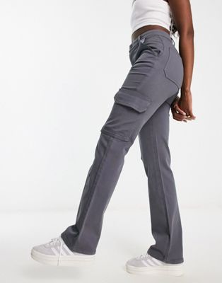 ASOS DESIGN slim cargo pants with pockets in gray | ASOS