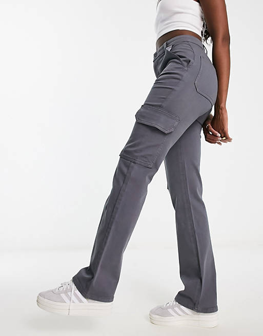 ASOS DESIGN slim cargo pants with pockets in gray