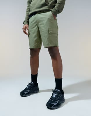 FhyzicsShops DESIGN slim cargo short in khaki