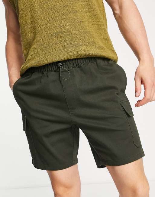 ASOS DESIGN extra long wide shorts in forest green